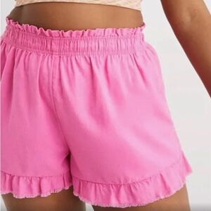 Aerie High waisted ruffle shorts in lipgloss (XS)